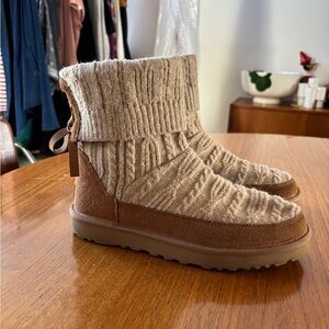 UGG Tan Knit Winter Boots